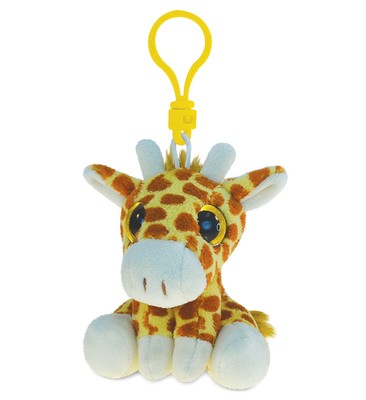 DolliBu Giraffe Plush Big Eyes Keychain Stuffed Animal - Soft Wild Animal Charm