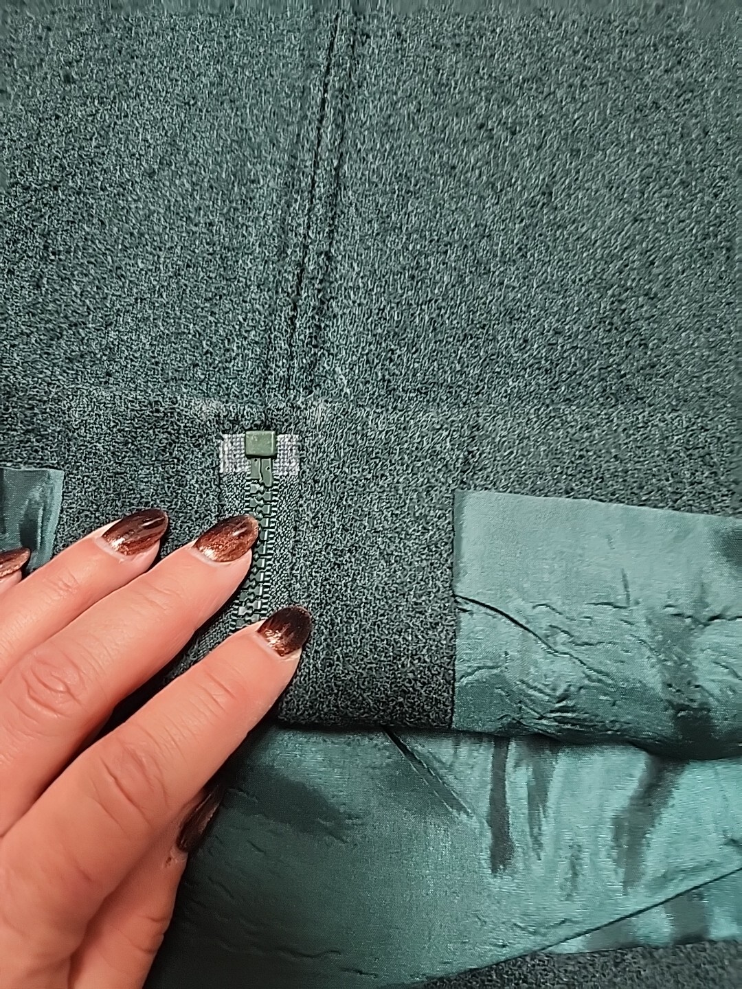 Vtg Pendleton Wool Lined Zip Blazer Jacket Green … - image 11