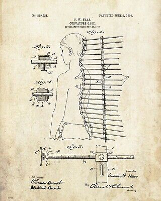 Chiropractic Patent Poster Print Adjusting Table Books Office Wall Artwork Decor
