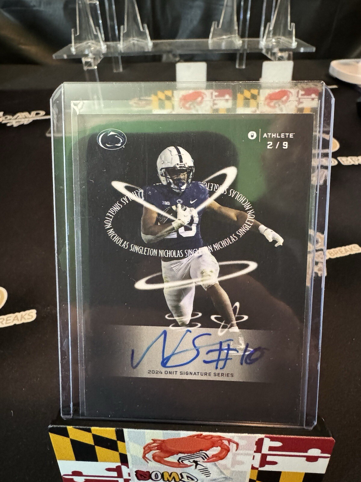 2024 ONIT Football Nicholas Singleton NINE SERIES ON CARD AUTO 2/9 Penn St