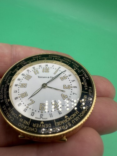 *RARE* Tiffany & Co. Miniature Table/Travel World Time Alarm Clock New Battery - Picture 11 of 13