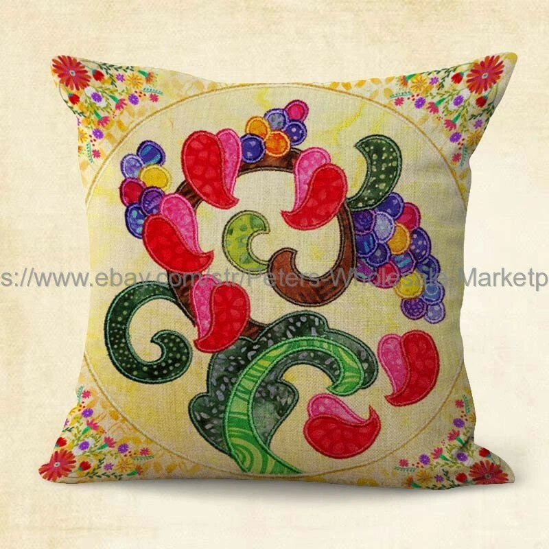 Mexican flower folk art cushion cover throw pillow case for couch