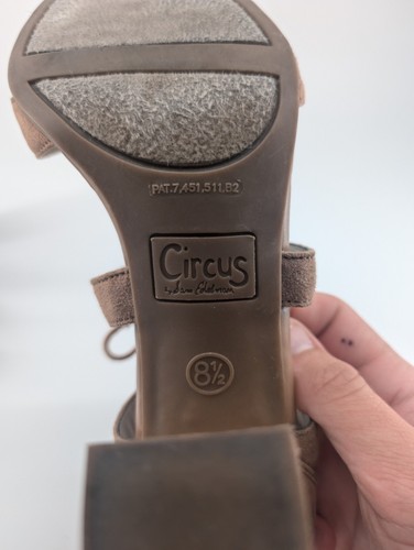 SAM EDELMAN Circus Suede Strapping Lace Up Open Toe Block Heel sandals Size 8.5 - Picture 7 of 11