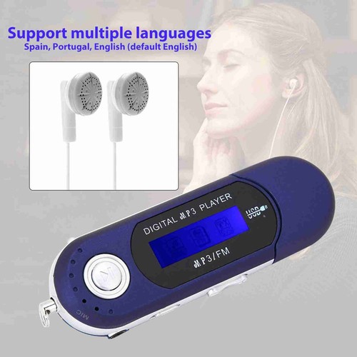 (Blue)MP3 Player With Earphone Portable Music MP3 USB Player With LCD Screen FM - Picture 15 of 22