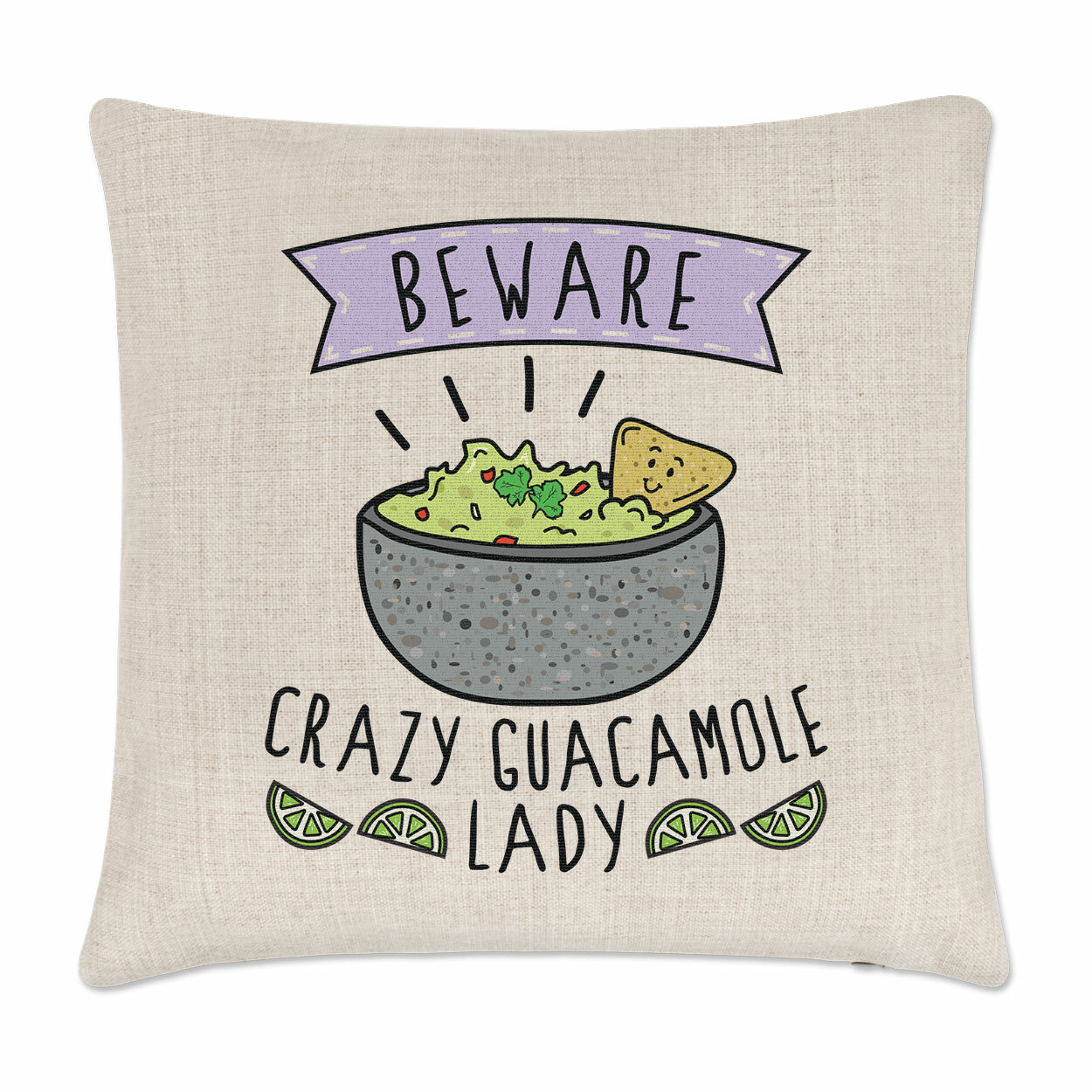 Beware Crazy Guacamole Lady Cushion Cover Pillow Mum Mothers Day Girlfriend