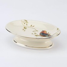 Avanti Linens Gilded Birds Soap Dish Dish Ivory