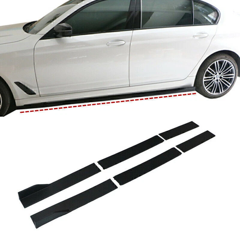 For Nissan Sentra 2010-2023 Gloss Black Side Skirt Extension Lip Rocker Gloss Foto 3 de 4