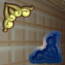 Negativform Gießform Mould Verzierung Dekor Relief Silikon Ecke Stuck (369)