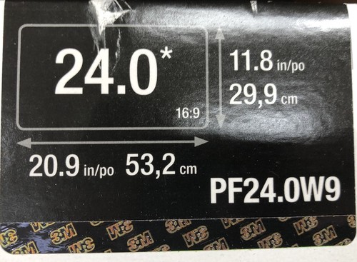 Filtre de confidentialité noir 3M pour moniteurs 24" PF24.0W9 NEUF - Photo 3/3