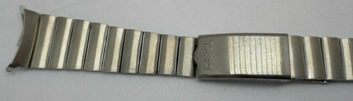 BRACCIALE VINTAGE INOX 100% ORIGINAL GAREL ANNI 70 ATTACCO CURVO mm18 SATIN NOS - Imagen 4 de 4