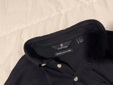 Men  s Hart Schaffner Marx Long Sleeve Polo Navy Blue Large