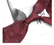 New Classic Polka Dot Red White JACQUARD WOVEN 100 Silk Men's Necktie Tie