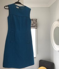 HOBBS. 100% Flax Linen Blue Dress.Lined Size 8.