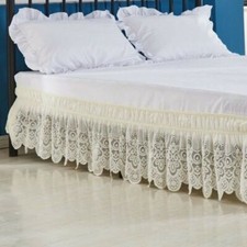 Elastic Lace Bed Skirt Wrapped Drop Bedding Twin/Full/Queen/King Size Modern New