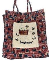 LONGABERGER RED WHITE AND BLUE PURSE WITH FRONT POCKET AND BEES AND SPARKLES