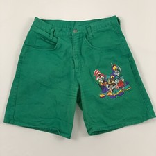 Jerry Leigh 90's Hip Hop Looney Tunes High Rise Green Denim Shorts Size Large