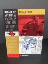 2000-01 Upper Deck Heroes Signs of Greatness Roman Turek AUTOGRAPHED Card#RT