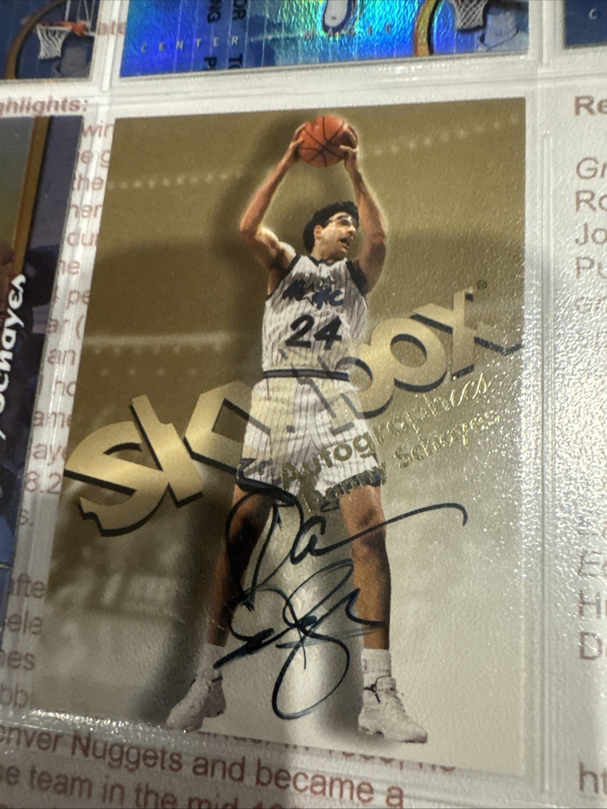 DANNY SCHAYES 1998-99 SKYBOX AUTOGRAPHICS ON CARD AUTO $30.00 ORLANDO MAGIC