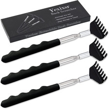 3 Pack Back Scratcher Extendable Metal Portable Back Scratcher for Men Women Adu