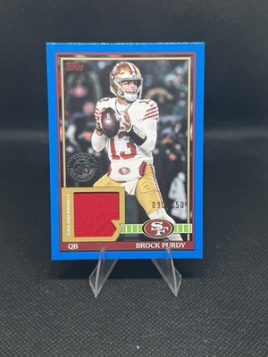 2026 Topps Flagship Brock Purdy 49ers 1991 Topps Relic Blue /150 Player Worn