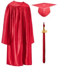 Kindergarten Graduation Cap and Gown Class of 2025 Shiny Set with Tassel for ...