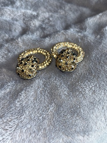 VTG Butler & Wilson Pave Leopard Pin Earrings - Picture 6 of 7