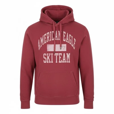 American Eagle Outfitters Hoodie Homme XS Rouge Cangourou Poche - Photo 1/4