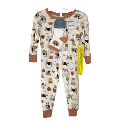 Tres Beau et Belle Bamboo Viscose Dog Halloween Baby Sleeper Pajamas Socks 12M
