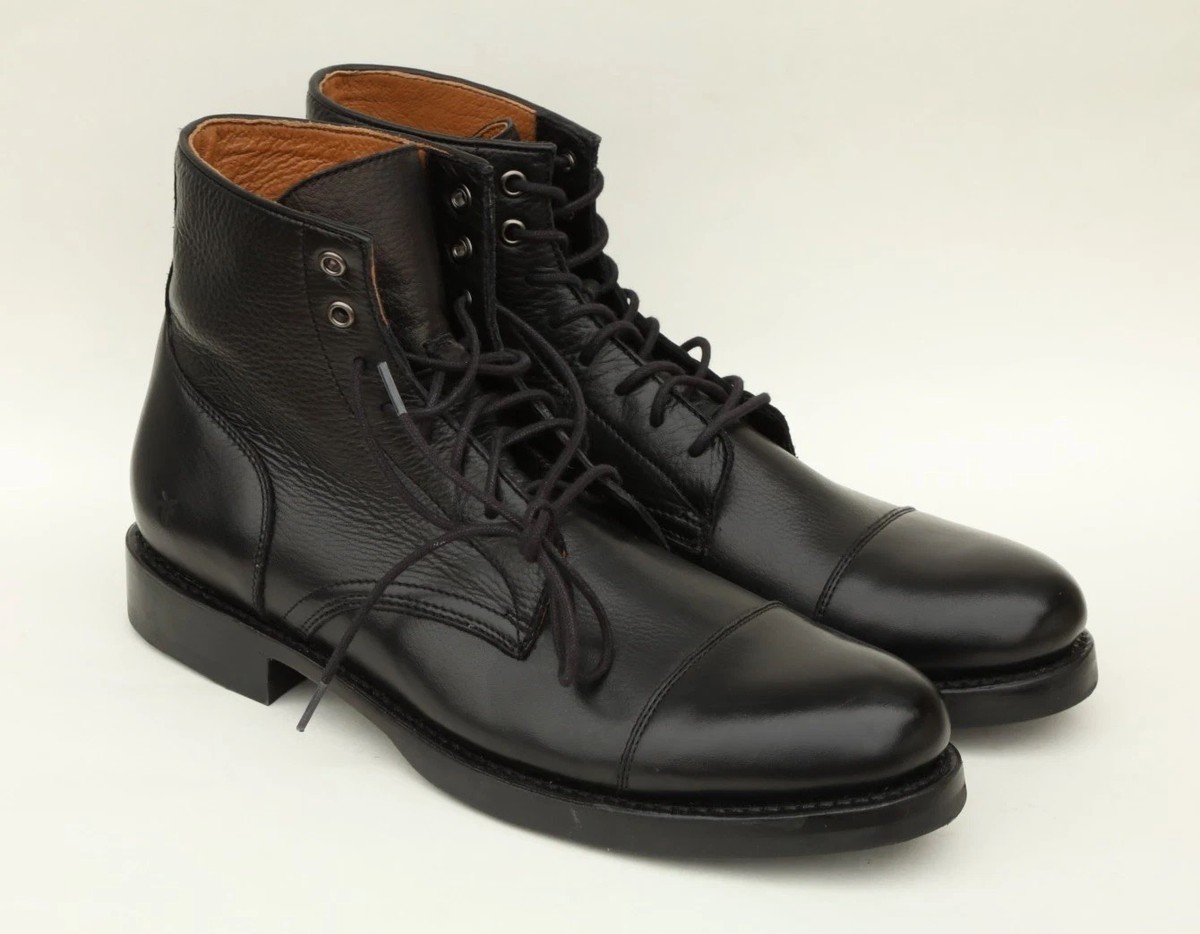 Frye NWOT Dylan Cap Toe Black Leather Boots Mens Sz 10.5 Frye Dylan Cap Toe Mens Boots Size 10.5 D in Black Pebbled  main image 3