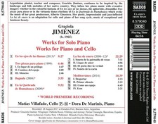 MATÍAS VILLAFAÑE/DORA DE MARINIS GRACIELA JIMÉNEZ: WORKS FOR SOLO PIANO; WORKS F