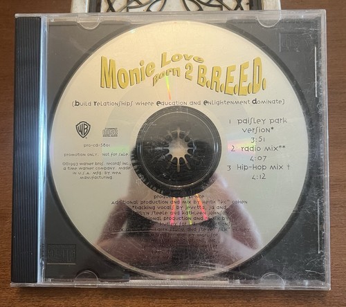 Monie Love 2 Promo CD Lot Born 2 Breed In A Word Or 2 Warner Bros 1993 B.R.E.E.D - Picture 4 of 5
