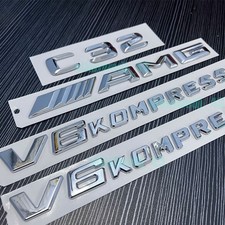 Für Mercedes Benz C32 AMG V6 KOMPRESSOR Embleme Aufkleber Logo Badge Auto NEW
