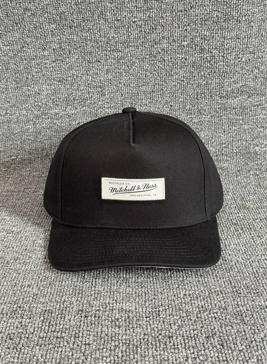Mitchell & Ness Nostalgia Co Black Snapback Hat Script Logo Cap