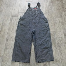 Vintage Dickies Overalls Bibs 44x30 Pinstripes Conductor Railroad Carpenter