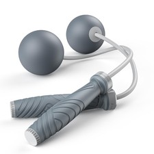 Weighted Cordless Jump Rope for Fitness - Silent Skipping Rope for Home Worko...