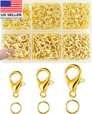 900PCS Lobster Claw Clasps and Jump Rings Set - Gold Jewelry Clasps for Necklac