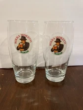 Imported Italian Beer Birra Moretti Pint Glasses Pair Set of 2 Italy