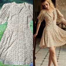 DOEN Silk Ceres Dress Size S Floral Print