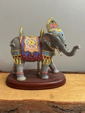 VTG,LENOX,2008,TheCarousel “RAJ”Elephant,Hand Painted.24K Accents.COA!(E4)