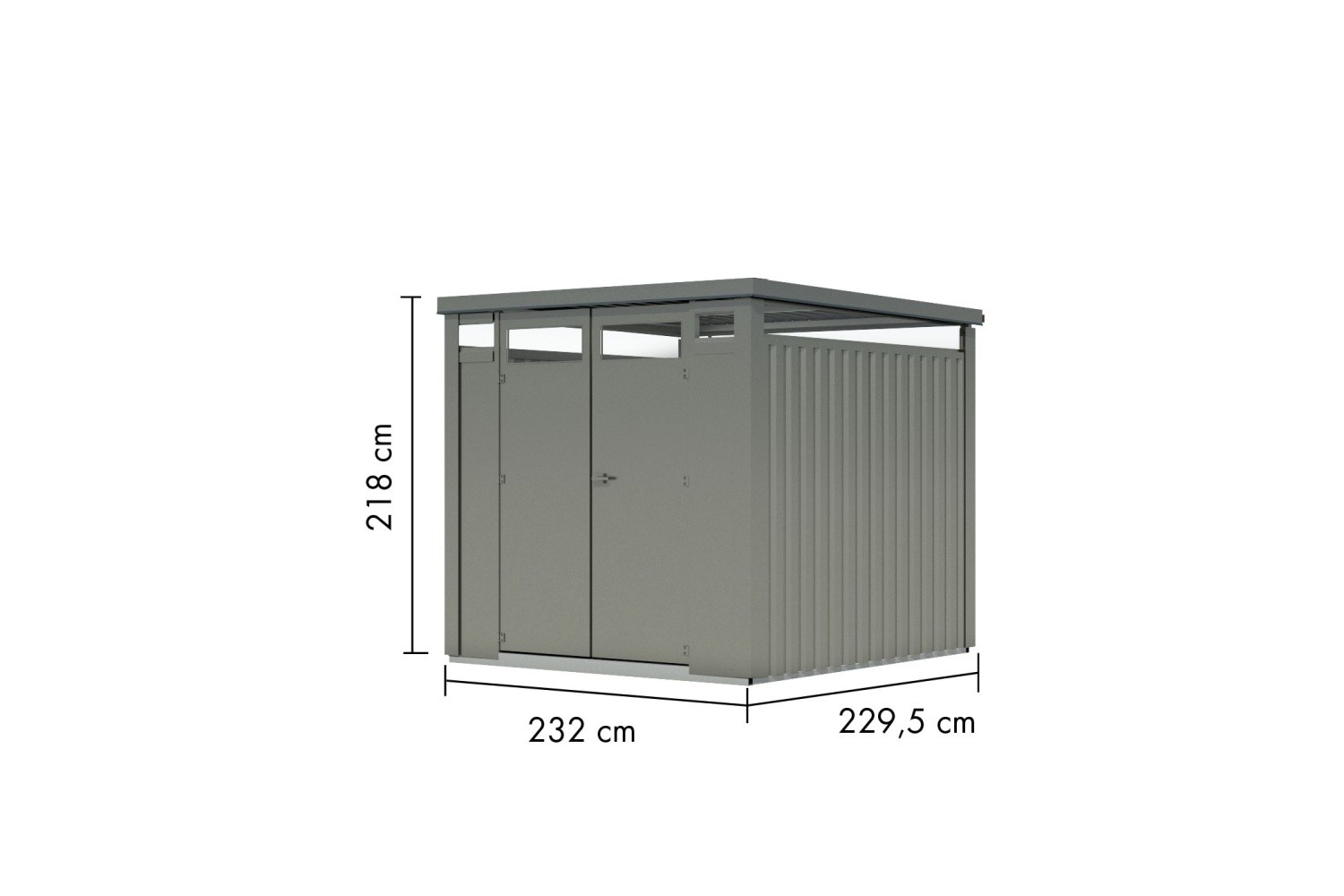 Gartenhaus Metall Metallgerätehaus Østen 2 Metallhaus 232x230cm LAGERABVERKAUF