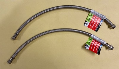 2 NEW Watts Faucet 20'' Stainless Steel Braided, WTS-SPCC20-66, 3/8'' OD X 3/8'' OD
