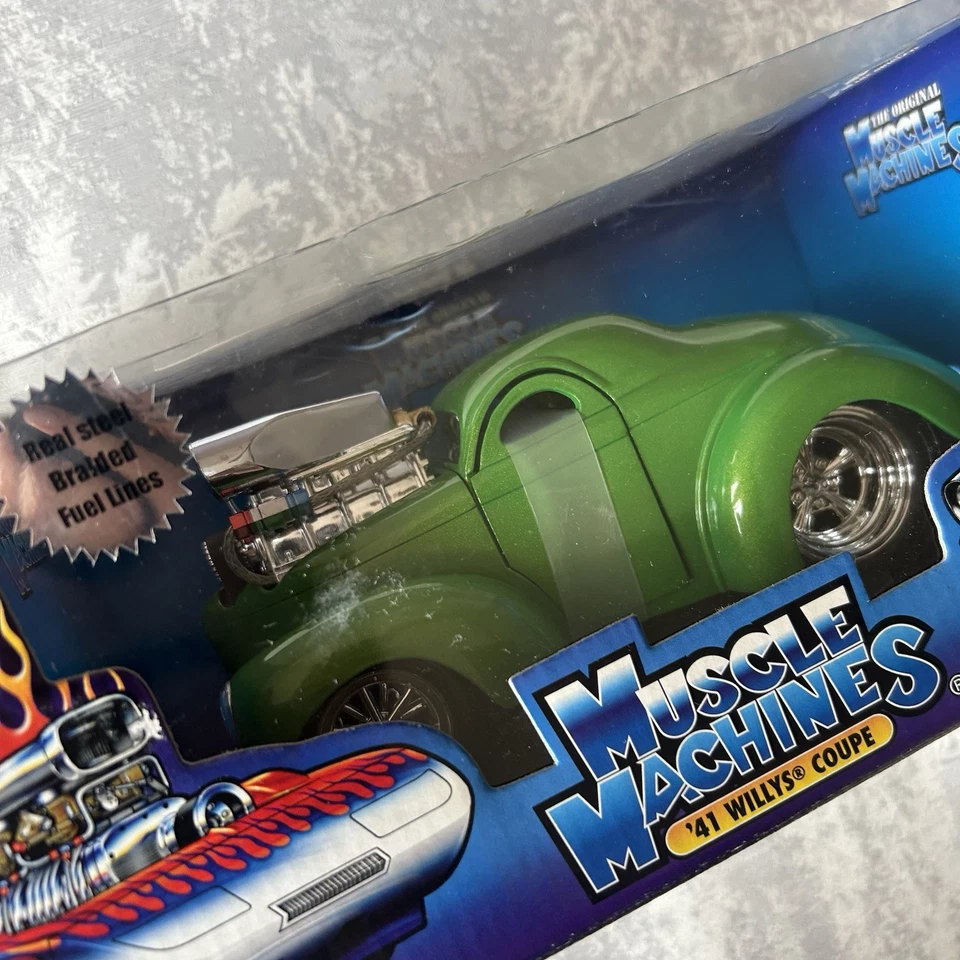 NEW Muscle Machines '41 Willys Coupe Green Die Cast Car 1:24 Scale SEALED VGC - Image 4 of 4