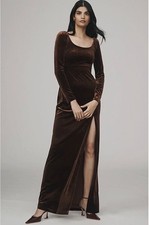 NWT BHLDN Bella Long-Sleeve Stretch Velvet Maxi Dress - Size S