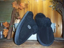 PAWZ WOMENS BLACK SLIPPER SHOES SIZE 7 WARM CASUAL RUBBER SOLE HOUSE SHOES NEW