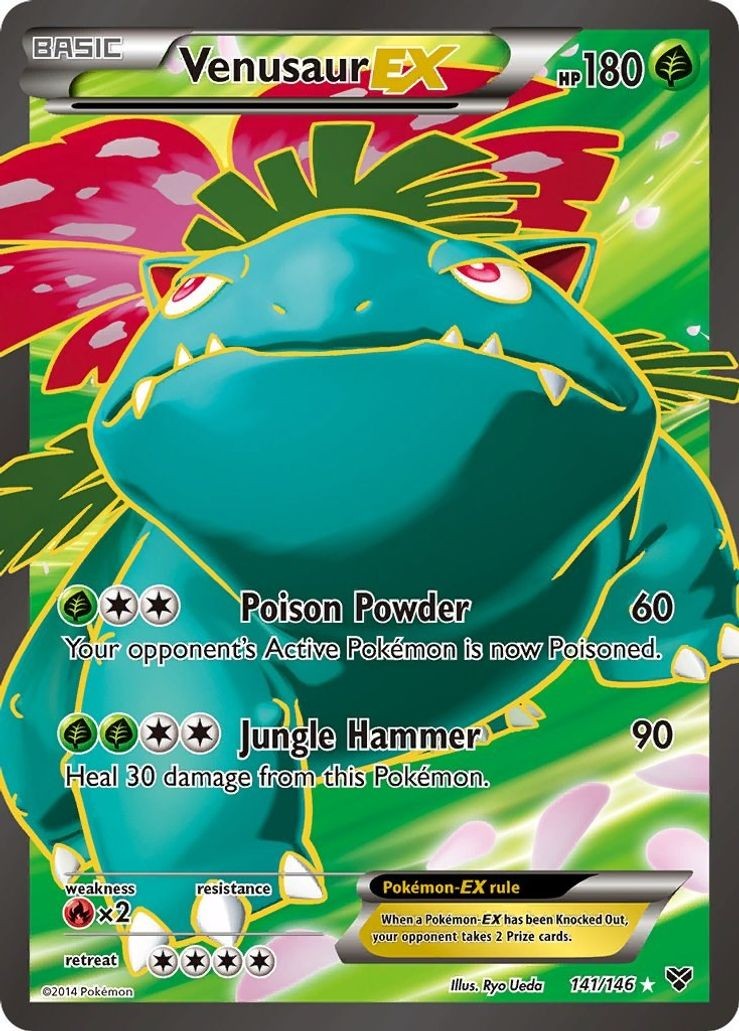 Venusaur EX - 141/146 - Pokemon XY Base Set Full Art Ultra Rare Card LP
