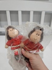 Vintage Hallmark Little Lulu Doll Girl Red Dress 6" Cloth Plush Toy Lot Of 2 NEW