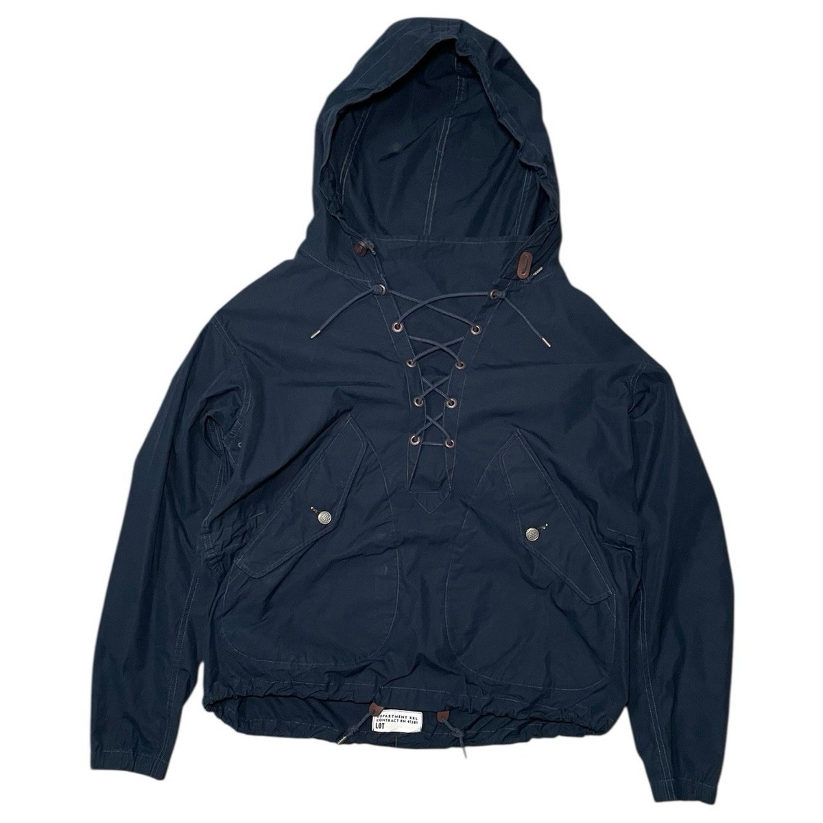 RRL Ralph Lauren Navy Eyelet Lace Windbreaker Anorak Ventile