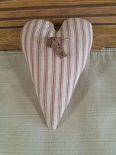 Handmade Primitive Valentine 7-3/4" Ticking Stripe Heart Bowl Filler Made in USA