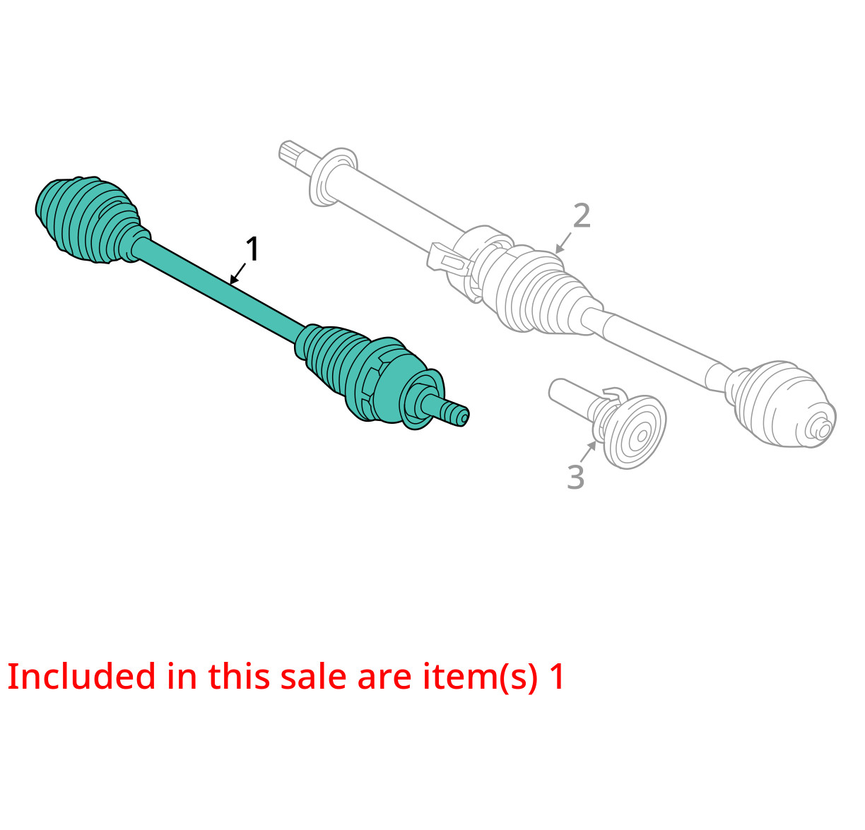 BMW I8 I12 I15 Front Right Passenger Side CV Axle Shaft 8611322 2014 - 2020 OEM