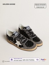 Golden Goose Ball Star Sneakers Glitter / Leather Star / Metallic Expeditedship